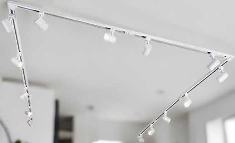 Sistema de Calha com 14 Spots Branco – Iluminação Moderna em Aço, Compatível com LED