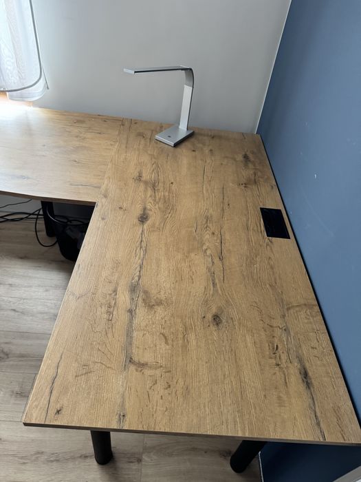Biurko narożne drewniane