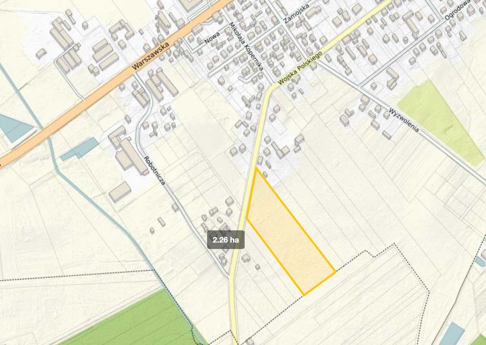 Działka budowlana 2,26 ha - 64 km od Warszawy (Kałuszyn)