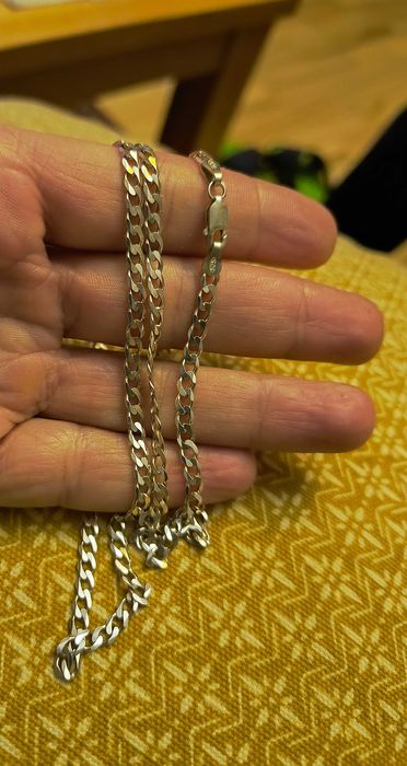 Dawny 4mm gruby łańcuszek pancerka 65 cm próba 925