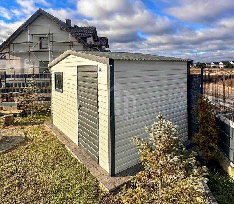 Schowek - domek ogrodowy 3x2m drzwi okno biały dach dwuspadowy SO184