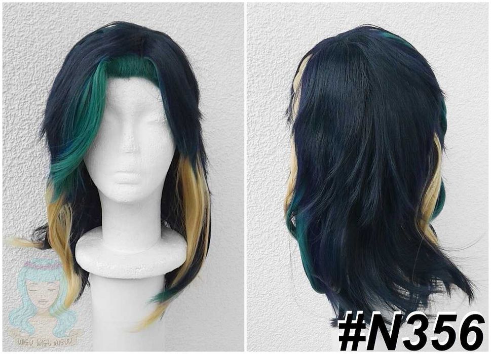 Kinich Genshin Impact cosplay wig niebieska peruka z warkoczami