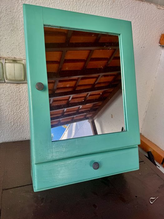 Vintage Armario Casa de Banho Madeira Maciça