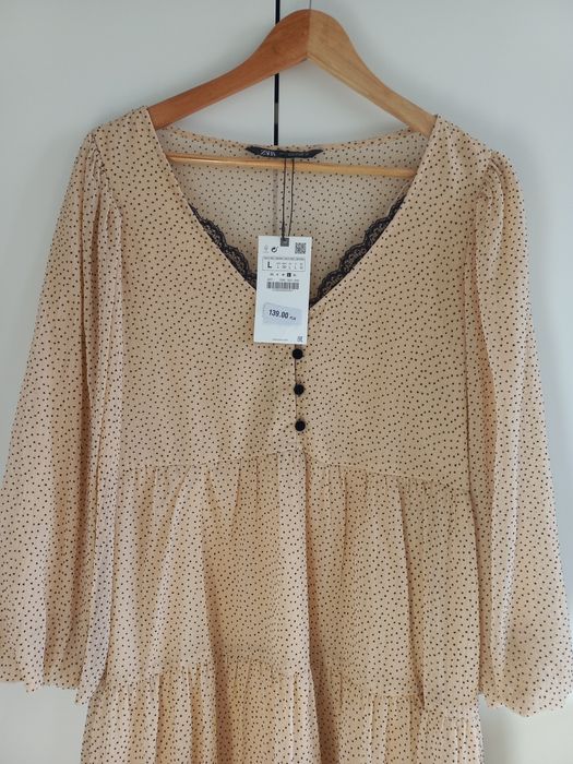Zara piękna sukienka babydoll r.40