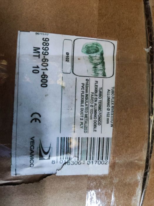 Tubo alumínio Flex isolado 102mm