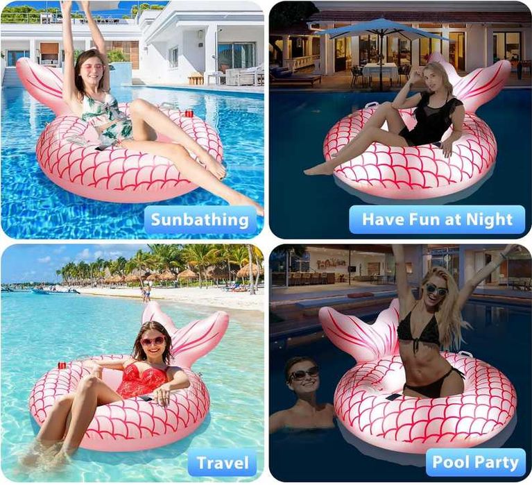 Insuflável flutuador muda cor de noite painel solar 114 cm ENVIOGRÁTIS