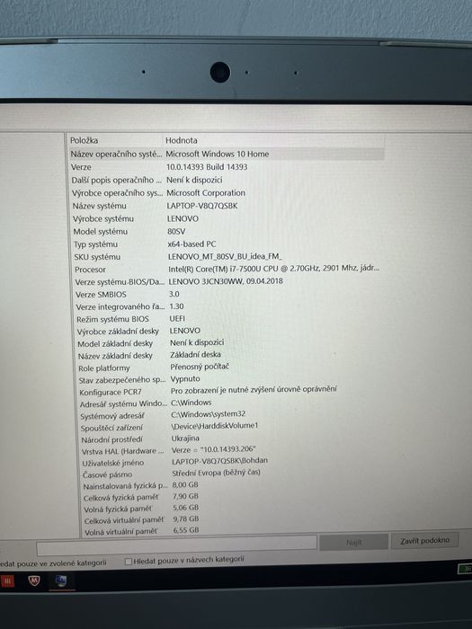 Laptop Lenovo ideapad 510-15ikb - i7/Geforce 940MX/8gb ram/1 tb hdd