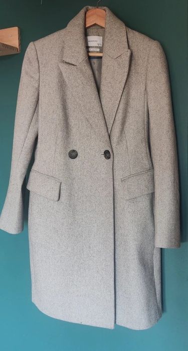 Płaszcz szary 36 Reserved wełna 50%