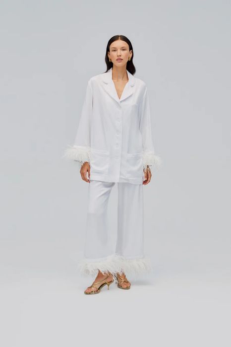 Білий Комплект Party Pajamas з Подвійним Пір’ям Sleeper