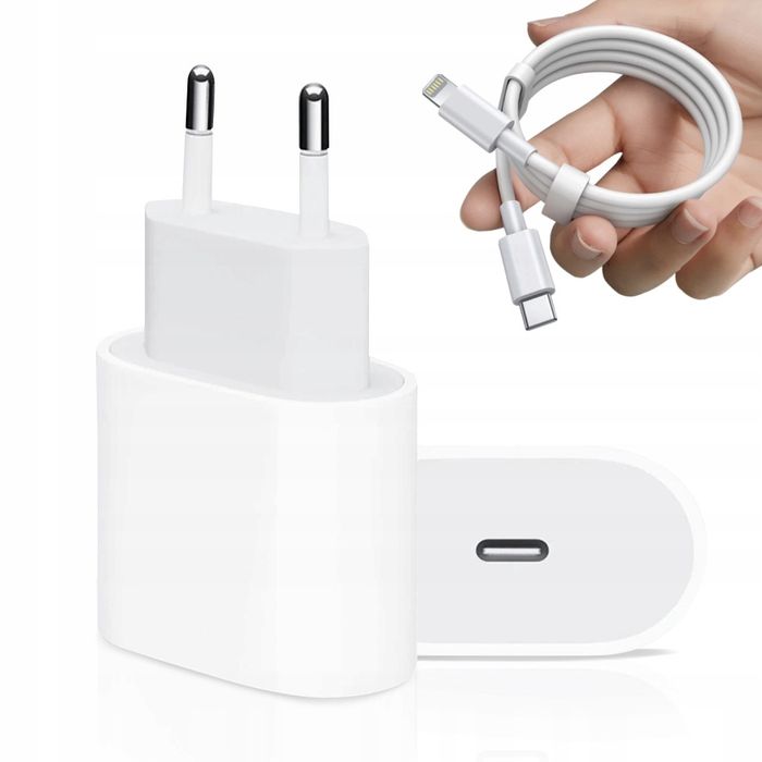 ŁADOWARKA DO IPHONE szybko ładuje kostka + kabel usb c 1 m