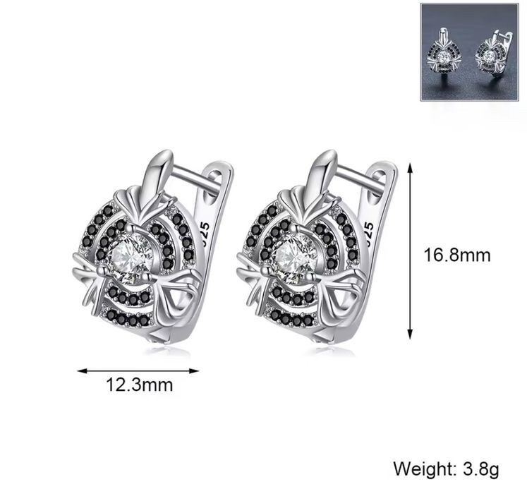 Сережки з фіанітами S925, серьги серебряные с фианитами