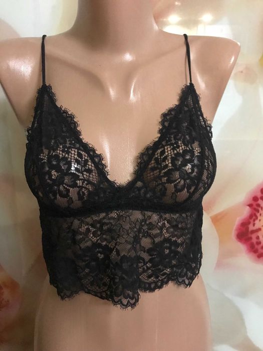 Мереживний чорний бралет топ бюст від H&M