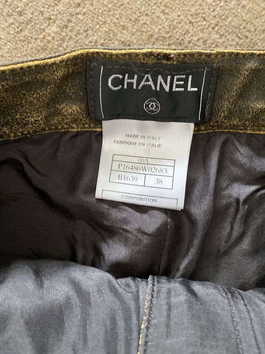 Spodnie Chanel skora i jeans .