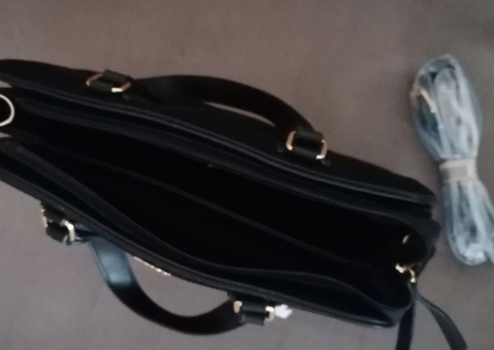 Tiffosi mala preta genuine leather, nova