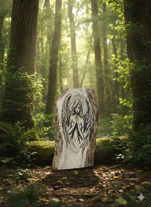 Anioł domu na desce ozdoba na prezent