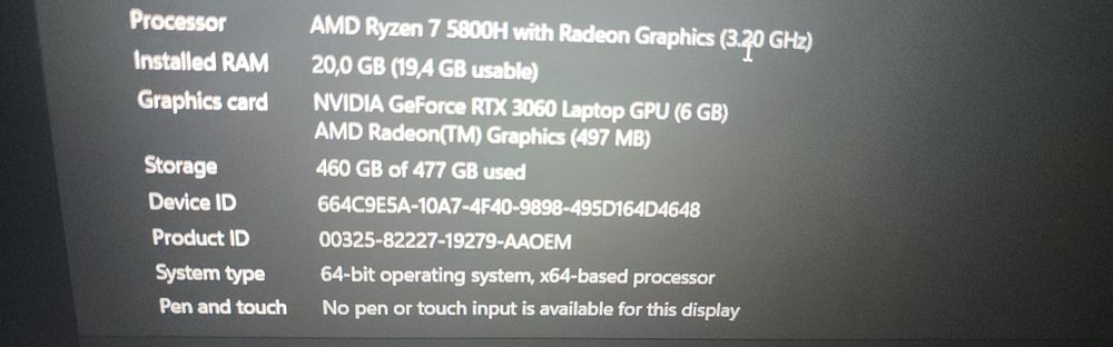 Acer Nitro 5 AN 515 - 45 15.6 inch 512GB, AMD Ryzen 5, RTX 3060, 20 RAM