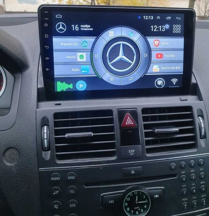 Rádio 2 DIN 9" Mercedes Classe C (W204) • Android C200 C220 (4+64 GB) + Carplay e android auto
