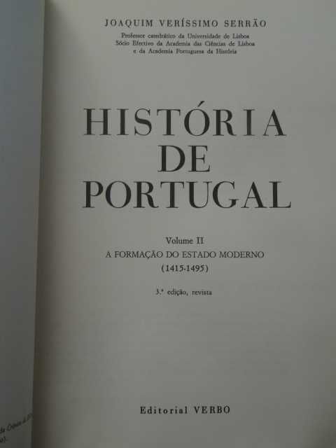História de Portugal de Joaquim Veríssimo Serrão - 2 Volumes