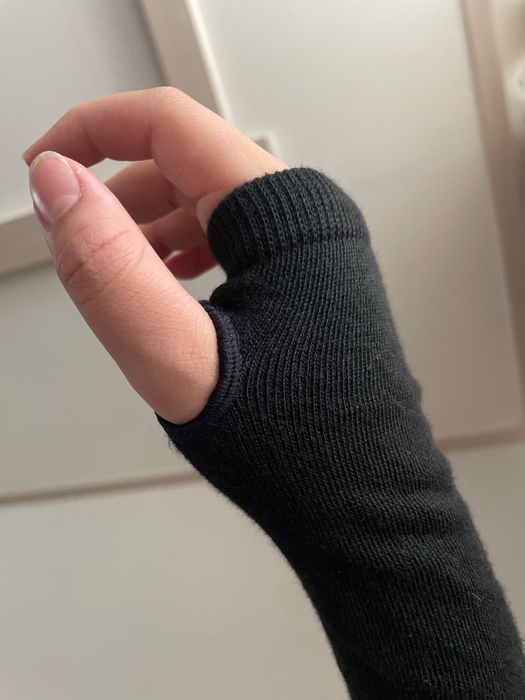 Чорні мітенки , рукавиці без пальців , рукавички чорні без пальчиків