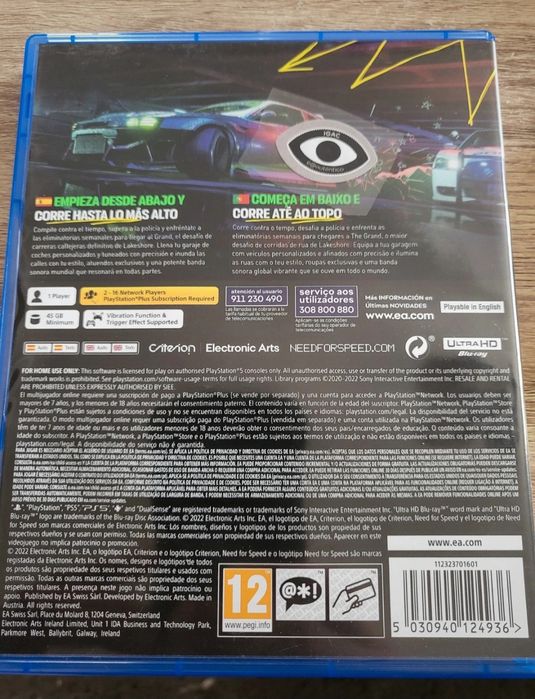 Jogo playstation 5 NFS undbond