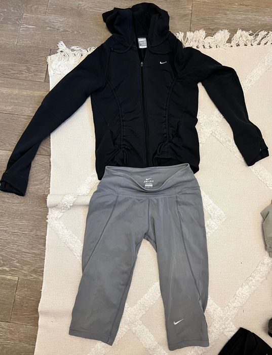 Nike dressy szare leginsy bluza z kapturem czarna rozmiar S 36