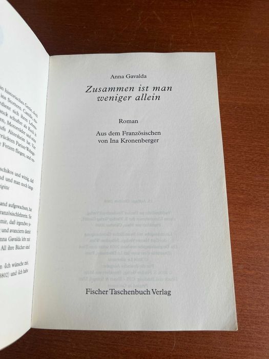 Zusammen ist man weniger allein - Anna Gavalda - Em Alemão