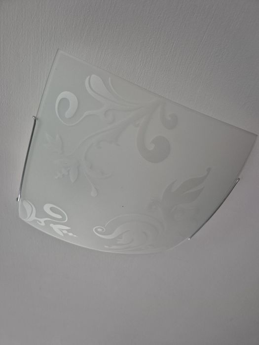 Lampa/plafon i 2 kinkiety mleczne szkło