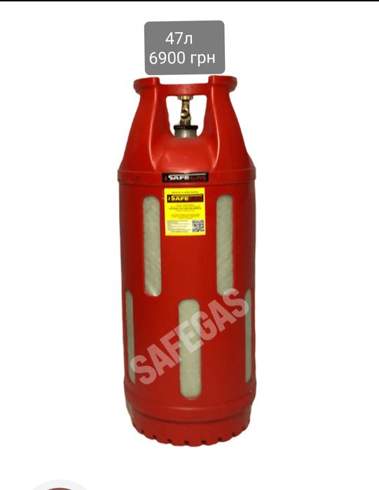 Композитный пластиковий газовый балон баллон Италия SAFEGAS пластиковы