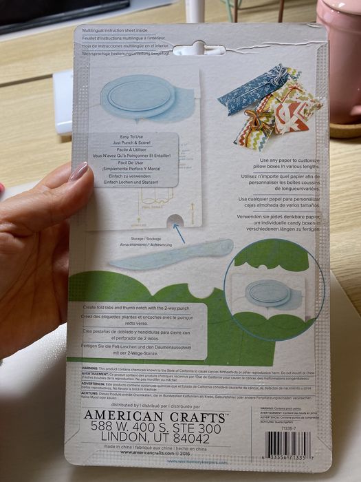 Pillow Box Punch Board