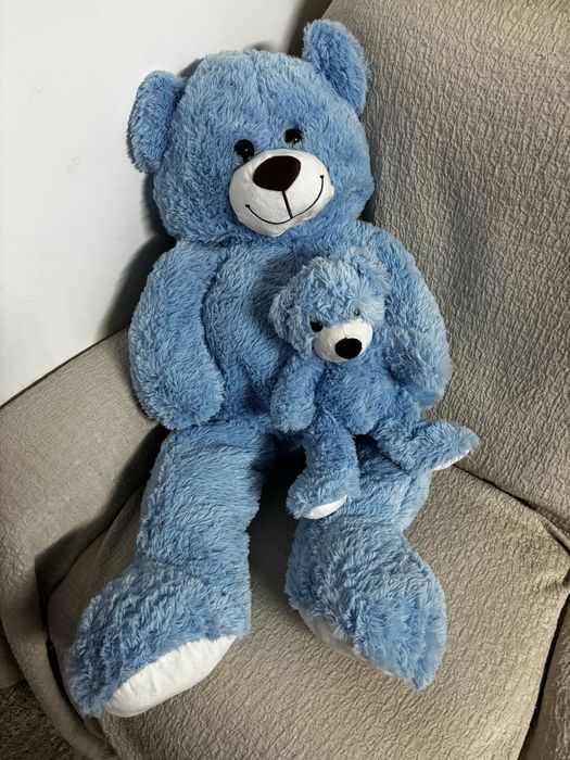 MorisMos Urso de peluche gigante 100 cm azul