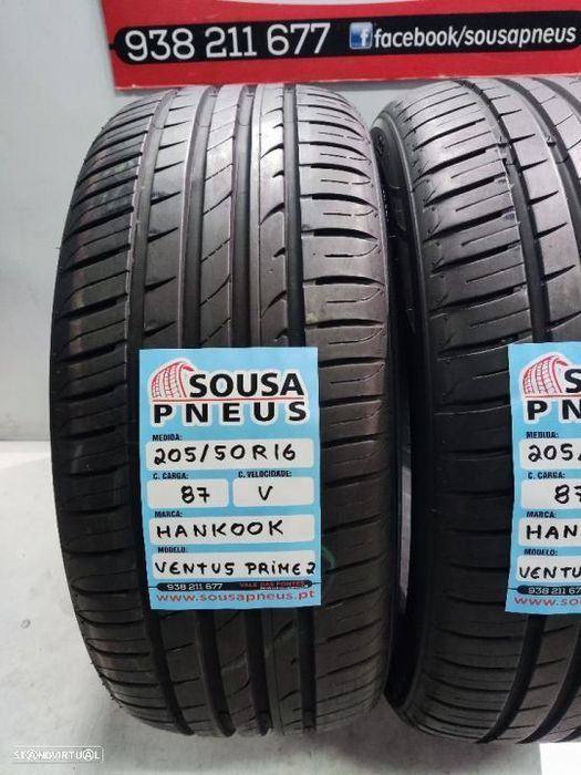 2 pneus como novos 205-50r16 hankook - oferta dos portes