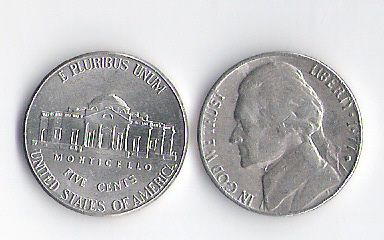 Продам недорого монеты США номиналом 5 центов.