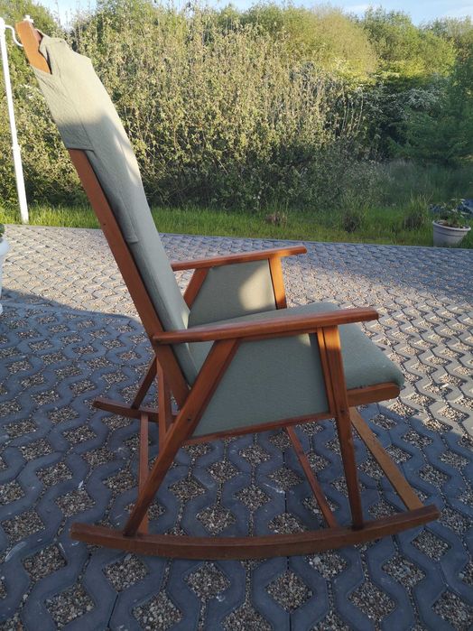 Fotel bujany retro Selman NRD połowa lat 50-tych z litego drewna