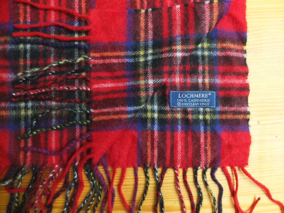 Szalik LOCHMERE 100% Kaszmir kratka 145x30