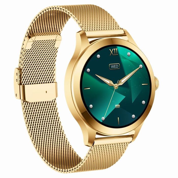 Smartwatch Gravity Biało Złoty 2 Paski GT25-2 PRO Prezent
