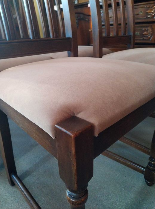 Stylowe krzesła dębowe komplet 6 sztuk