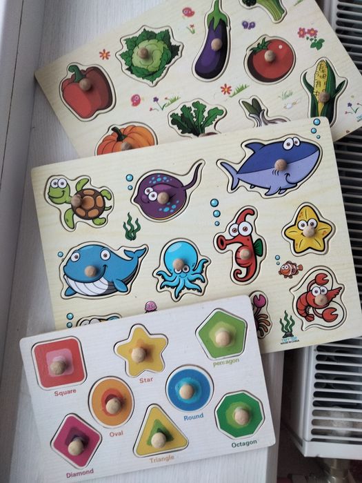 Дерев'яні розвиваючі дошки вкладиші, сортер, розвиваюча іграшка