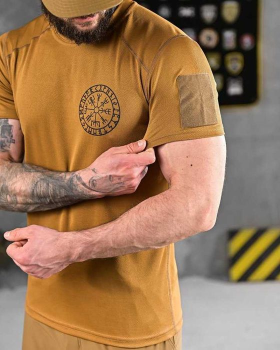 Тактична футболка OBLIVION "Руни" койот CoolMAX Без передоплати