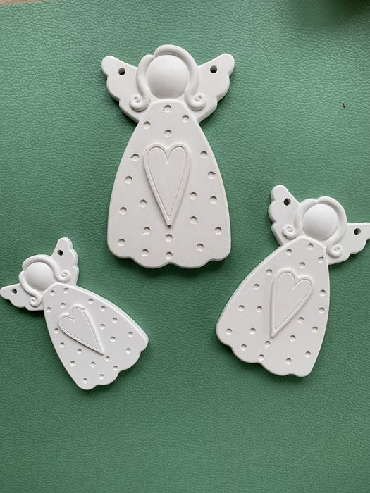 Гіпсові фігурки, новорічні іграшки, янголи