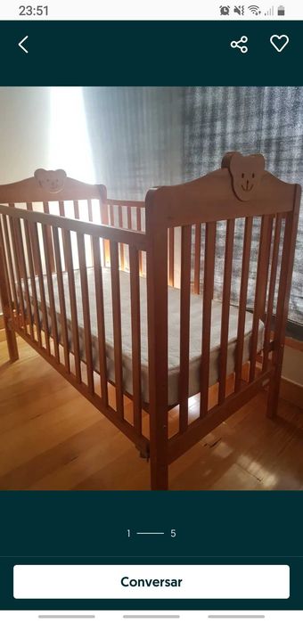 Cama de bebé usada como nova