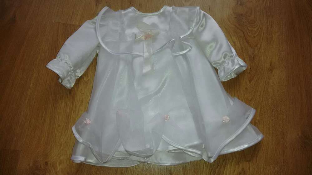 Sukienka biała ubranko roczek chrzest okazja + gratis