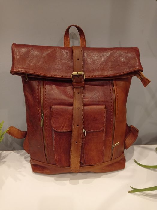 Piękny plecak ze skóry naturalnej. Hand made! Modny i stylowy.