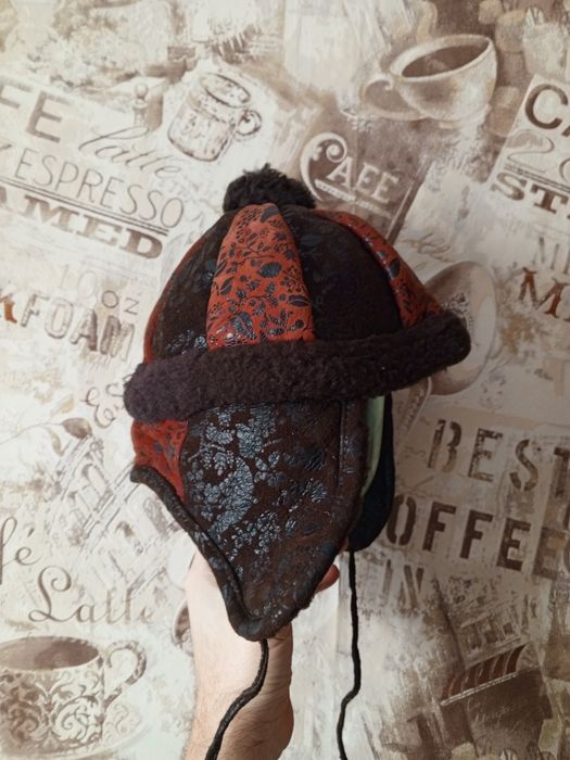 Детская зимняя шапка ушанка кожаная дитяча зимова шапка шкіряна