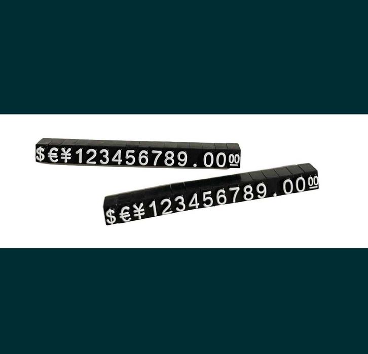 Plastikowe cenniki na witrynę zestaw 16 szt