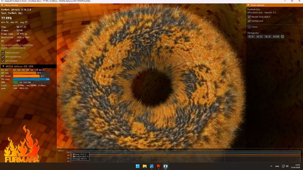 Nvidia Gforce GTX 1070 Inno 3D 8GB 256 bit