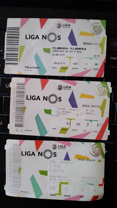 Bilhetes de Futebol para colecionadores (seleção, liga)