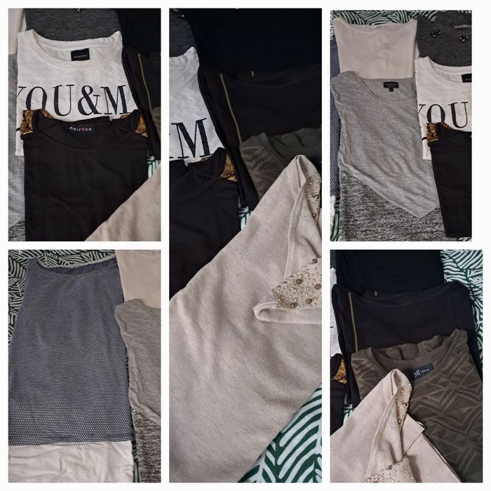 Paka paczka bluzeczek i bluzek damskich 24 szt M L