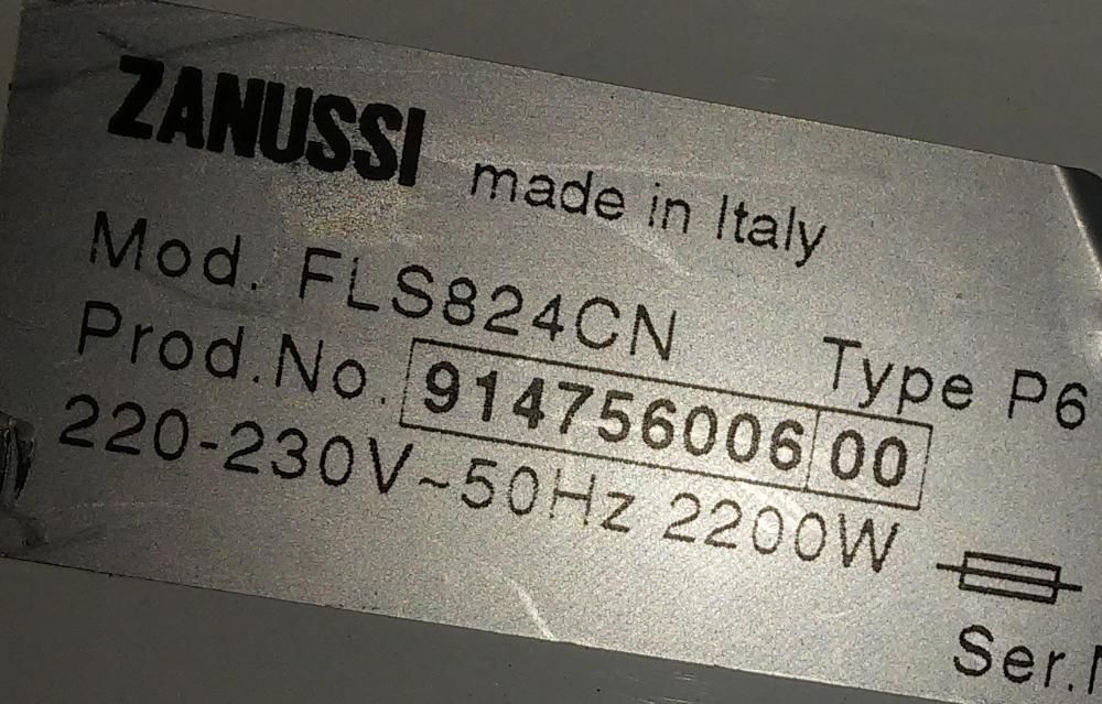 «Zanussi FLS-824» (made in Italy) на запчасти остатки комплекта