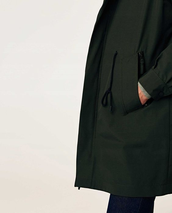 ZARA Luksusowa KURTKA PARKA zimowa moro kaptur 599 zł S-L