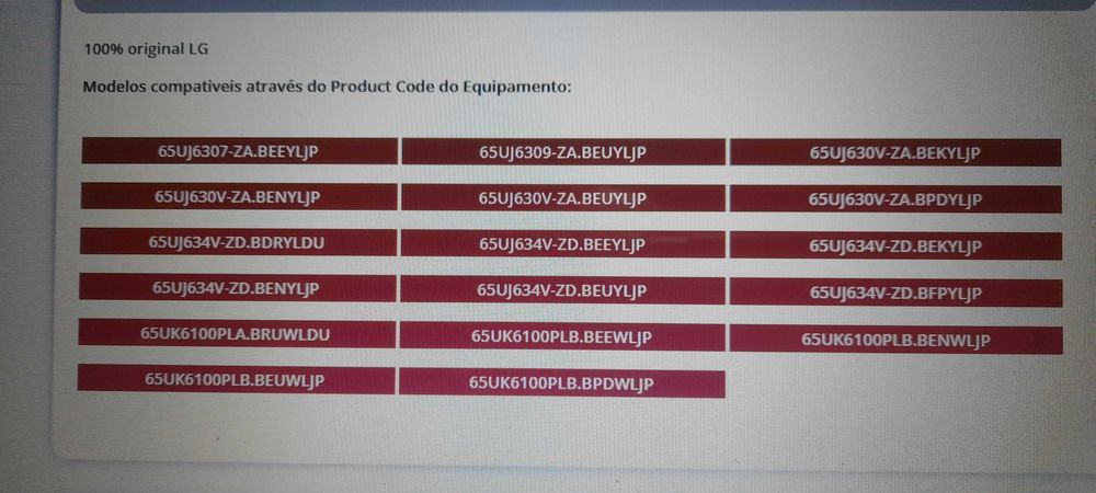 5 Tiras LED para TV LG 65UJ630V /Veja as fotografias